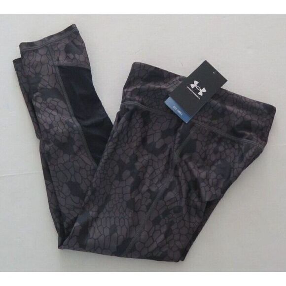 Under Armour 1368131 Womens Sz XS Black/High Vis-Yellow UA IsoChill 3/4 Leggings - Picture 4 of 4